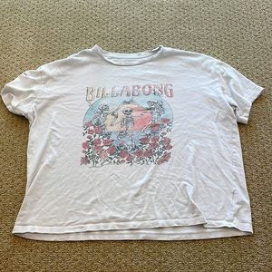 White Skeleton/Roses Billabong Vintage oversized t shirt